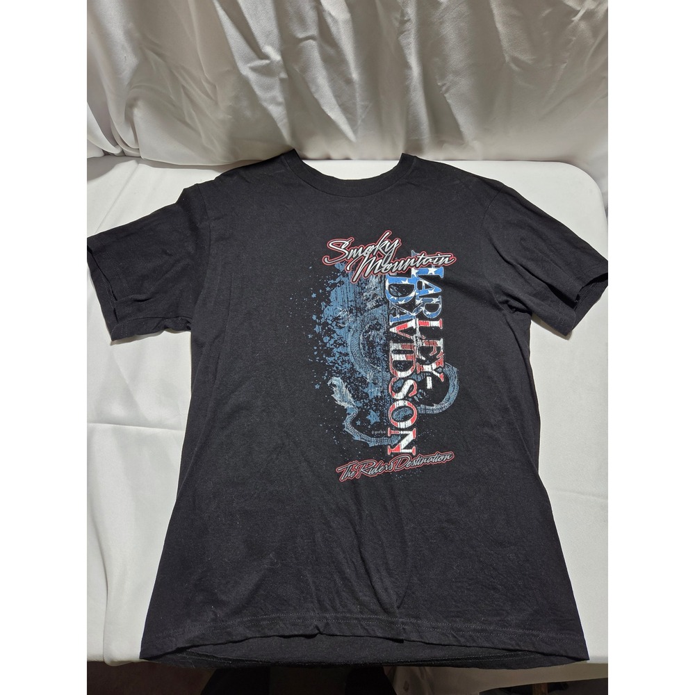 Harley-Davidson Smoky Mountain TN T-Shirt Mens Large Black 2015 Dragon Graphic
